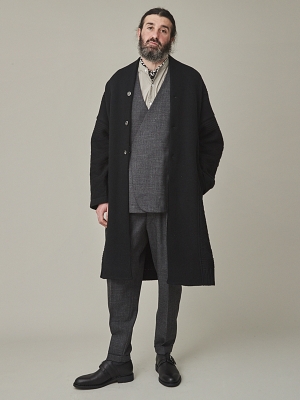 Yashiki Botayuki Knit Coat -Black